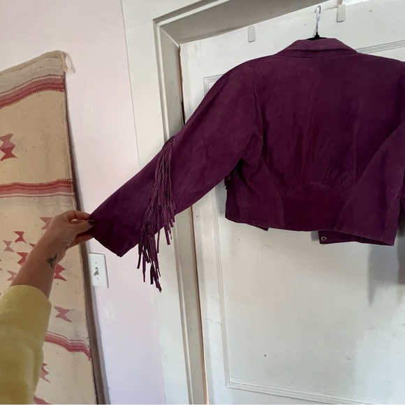 VTG Purple suede fringe jacket - Picture 9 of 13